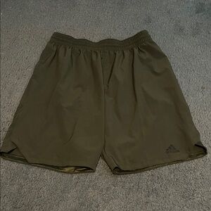 Adidas Men's Olive Green Athletic Shorts